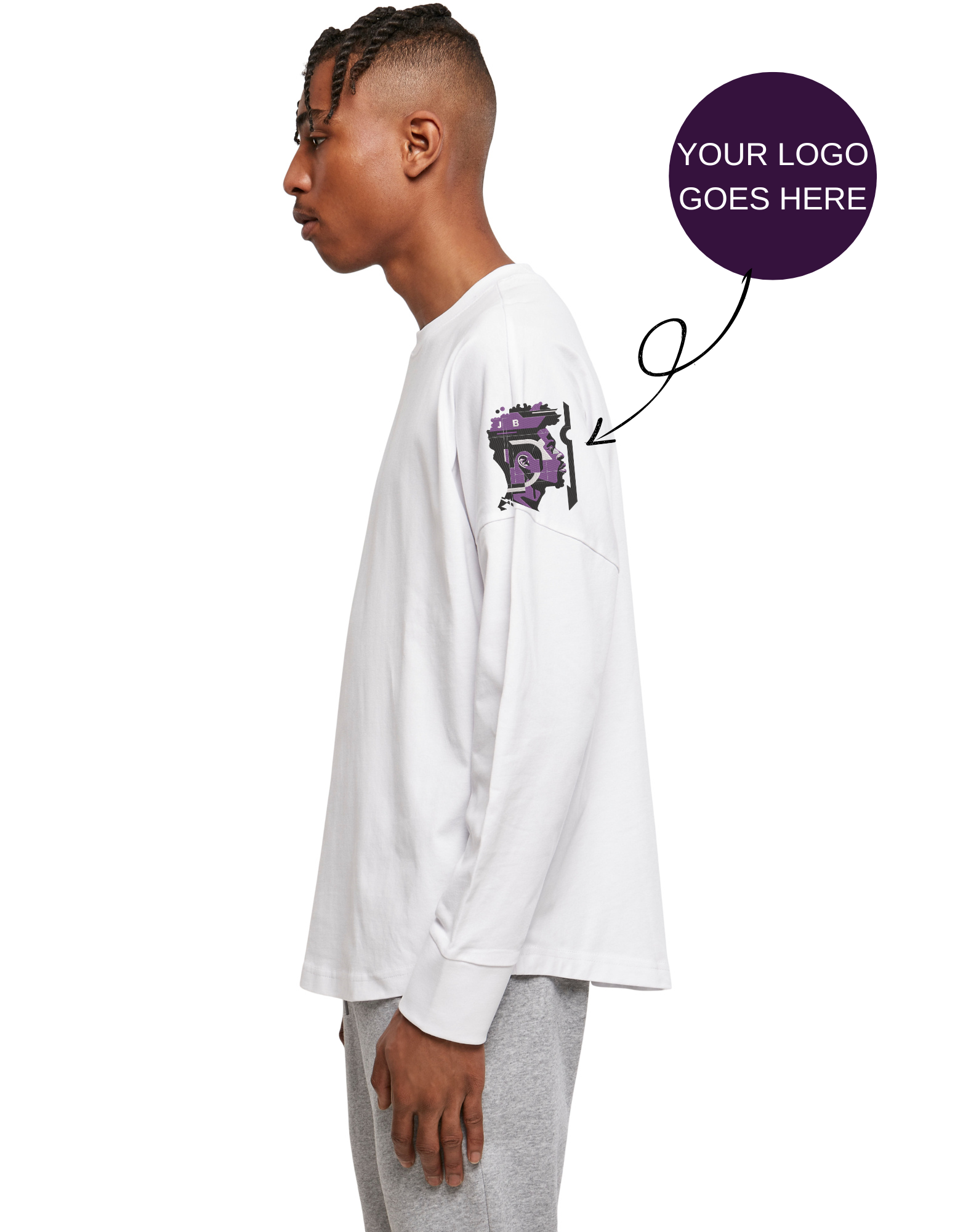 Loose long-sleeved store top with your logo