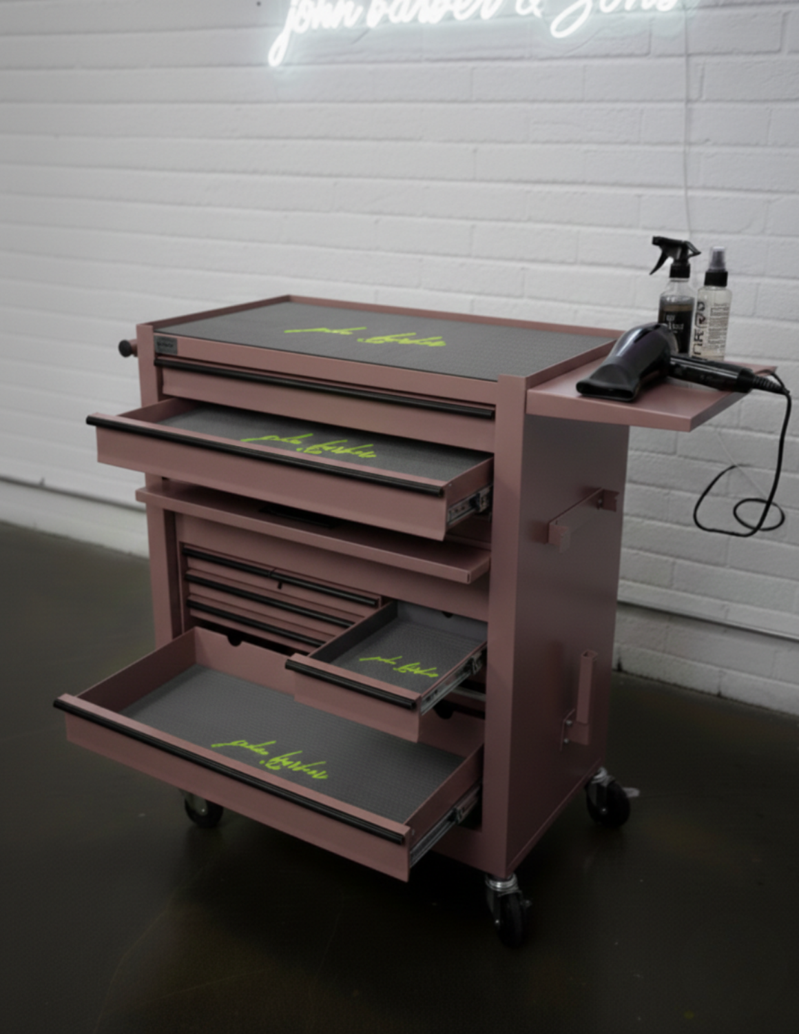 BARBER TROLLEY PRO – Carrello mobile in diversi colori – Disinfezione UV – Carrello da barbiere