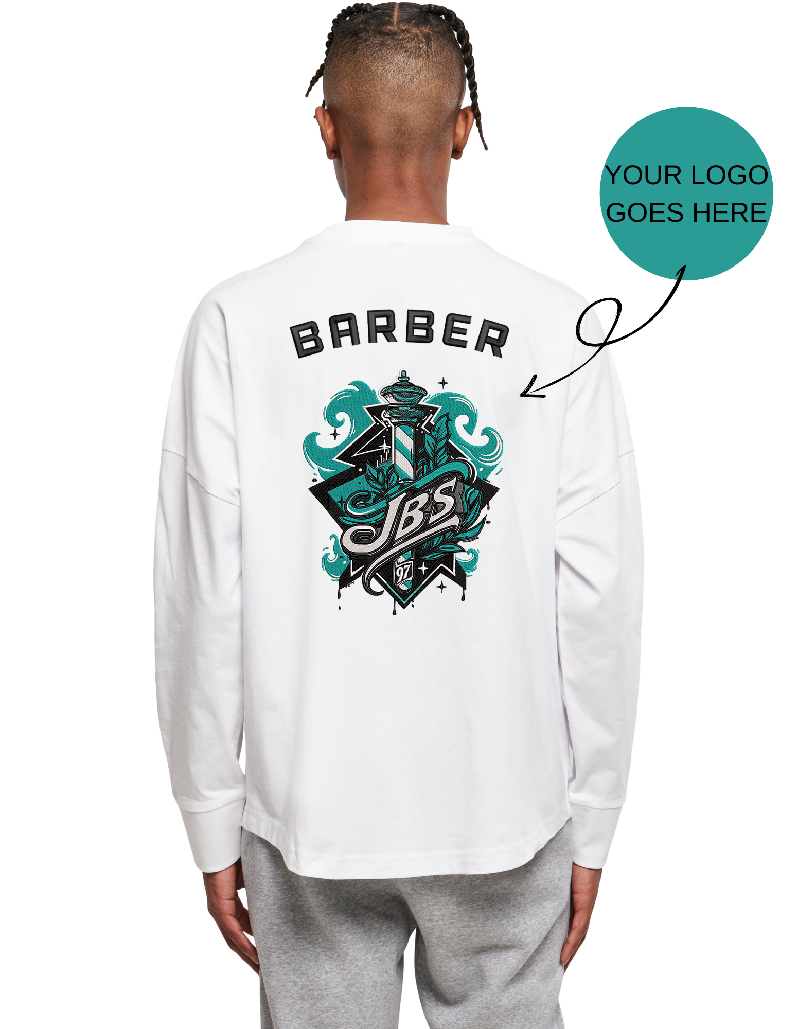 Loose long-sleeved store top with your logo