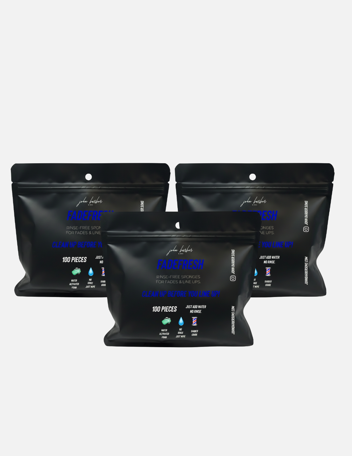 Johnbarbersons FadeFresh barber shampoo wipes