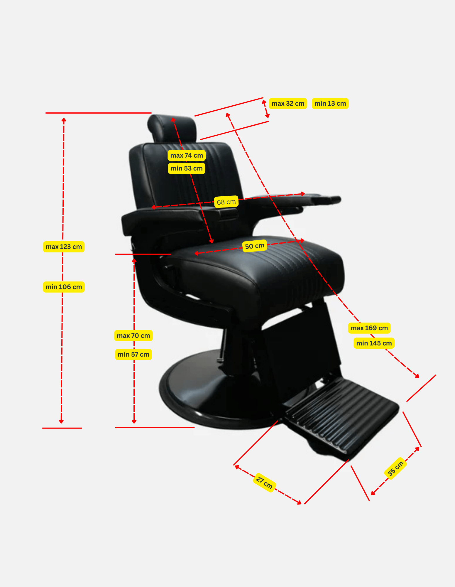 johnbarbersons New School barber chair with a sleek, professional look in Black
