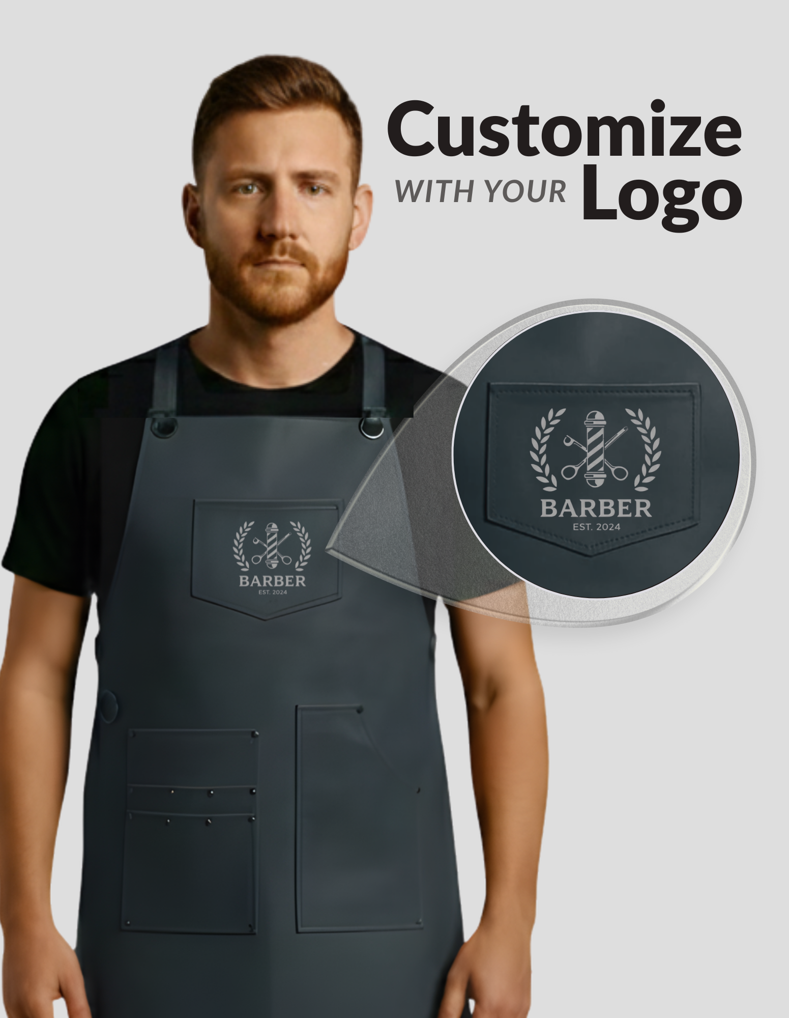 Prava kožna brijačka pregača