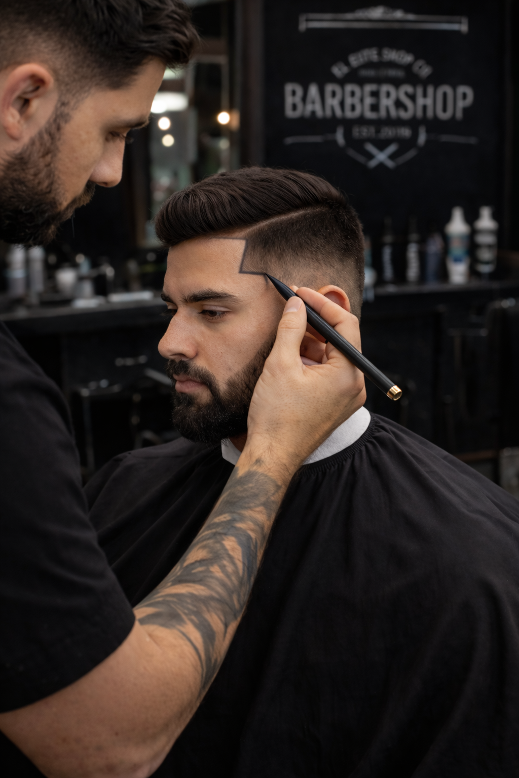 Set Barber Magic Pencil – crayon pour ligne de cheveux et contours en 4 teintes de peau avec taille-crayon intégré pour des lignes précises