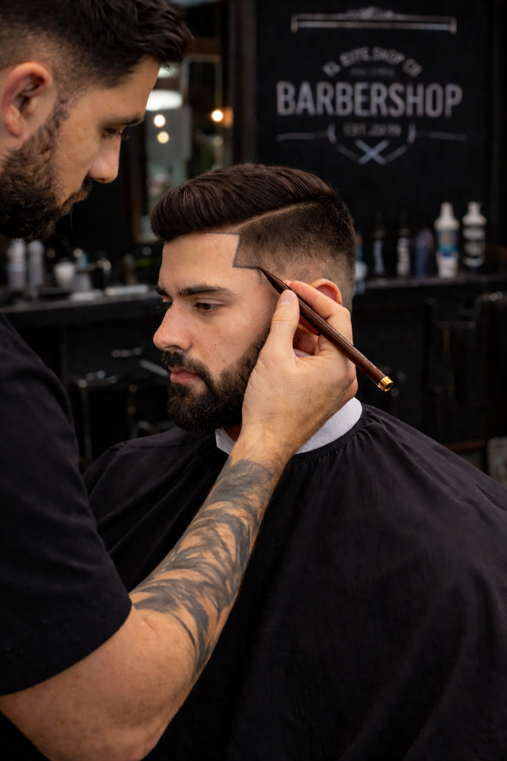 Set Barber Magic Pencil – crayon pour ligne de cheveux et contours en 4 teintes de peau avec taille-crayon intégré pour des lignes précises