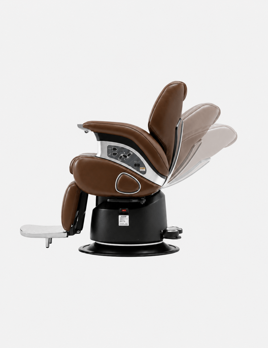 JBS e-Prestige 1.0 Braun (Hochglanz) — Vollelektrischer Barberstuhl & Friseurstuhl mit elektrischer Höhenverstellung, elektrischer Neigung & Memory-Funktion | Premium-Stuhl für Barbershop, Friseursalon & Studio