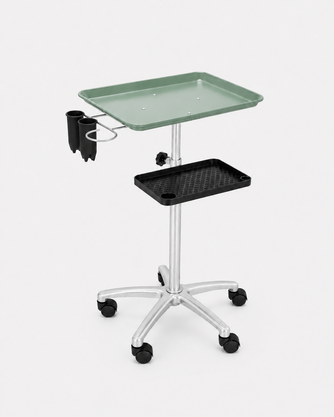Salon & Barber Tray Trolley with One or Two Tiers, Height Adjustable 67–105 cm