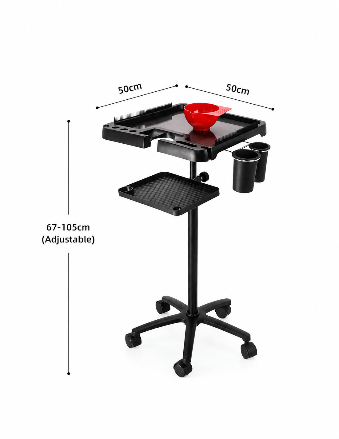 Magnetisches Rolltablett Tablett Trolley Organizer für Barber &- Friseurstühle Ablage Zubehör und zwei Etagen Rollablage