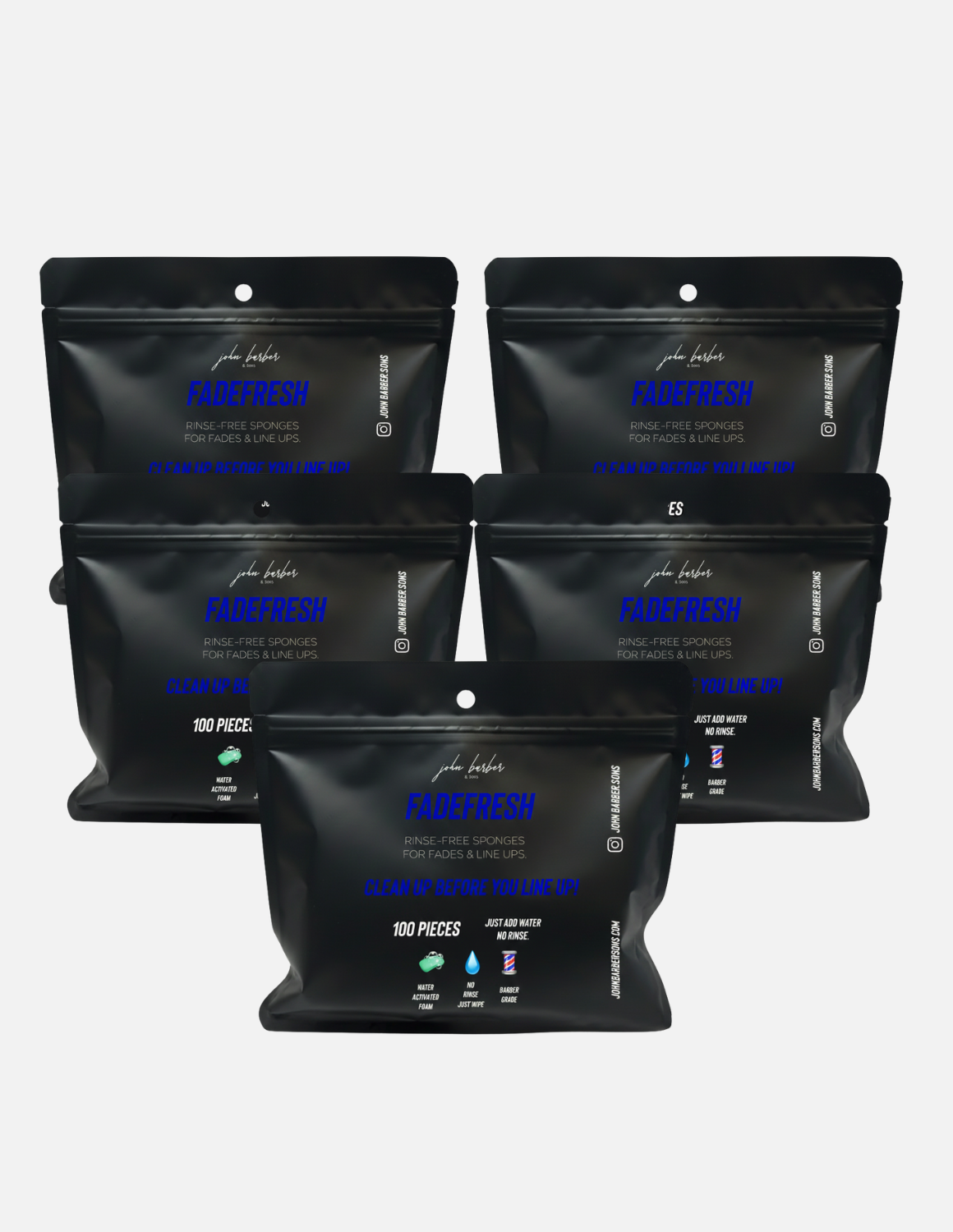 Johnbarbersons FadeFresh barber shampoo wipes