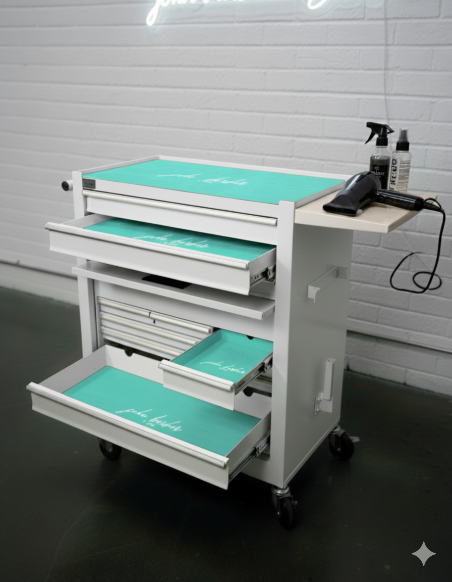 BARBER TROLLEY PRO – Κινητό καρότσι σε διάφορα χρώματα – Απολύμανση UV – Καρότσι κουρείου