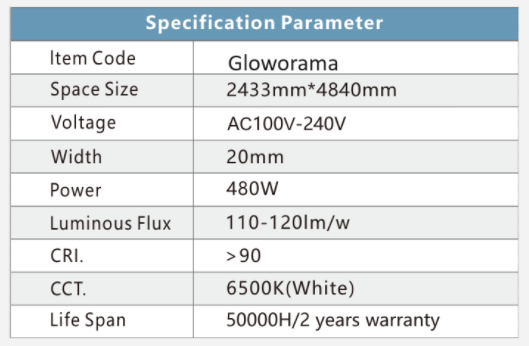 Светодиодная система освещения Gloworama 2,43 м x 4,84 м