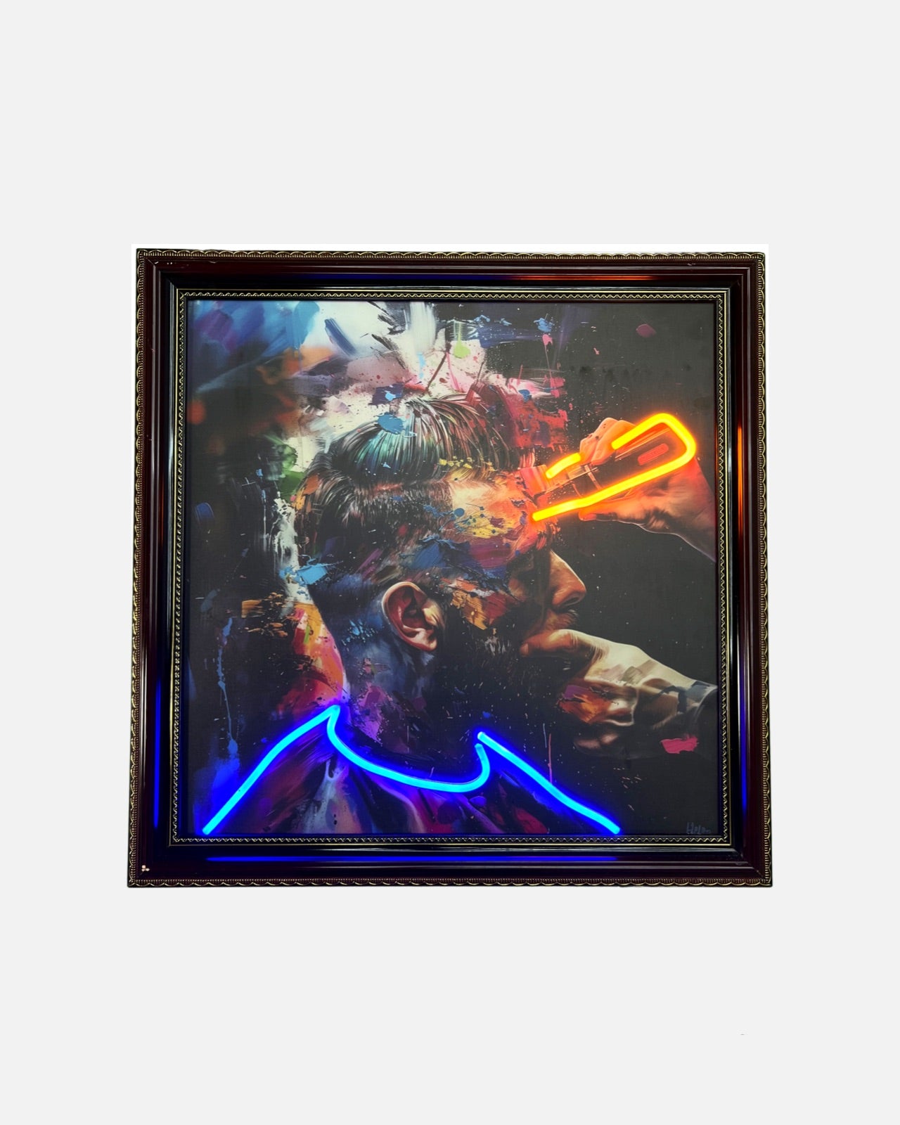 Colorful Cuts - Barbering is Art 1 / 50 Neon Art Gemälde