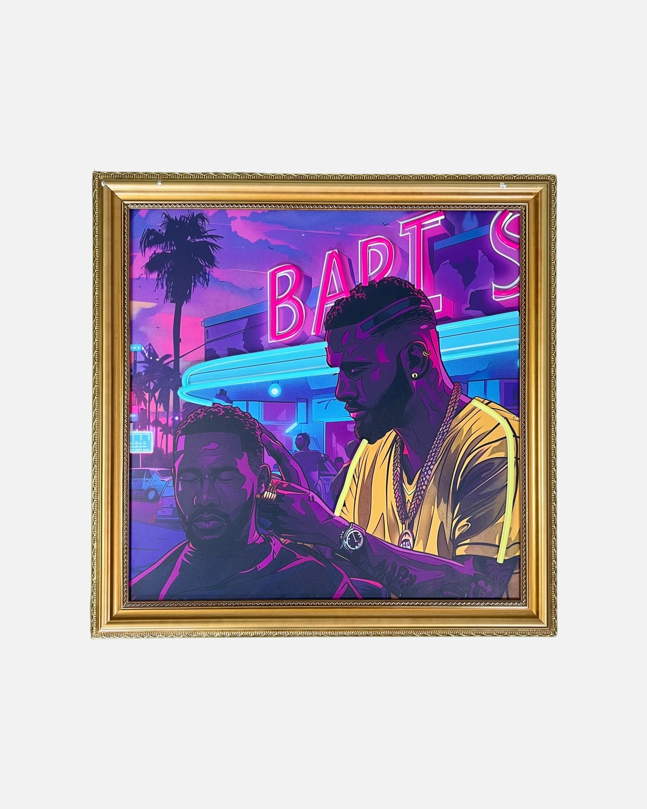 Crenshaw Nights - The Barber's Glow 1 / 50 Neon Art Paintings