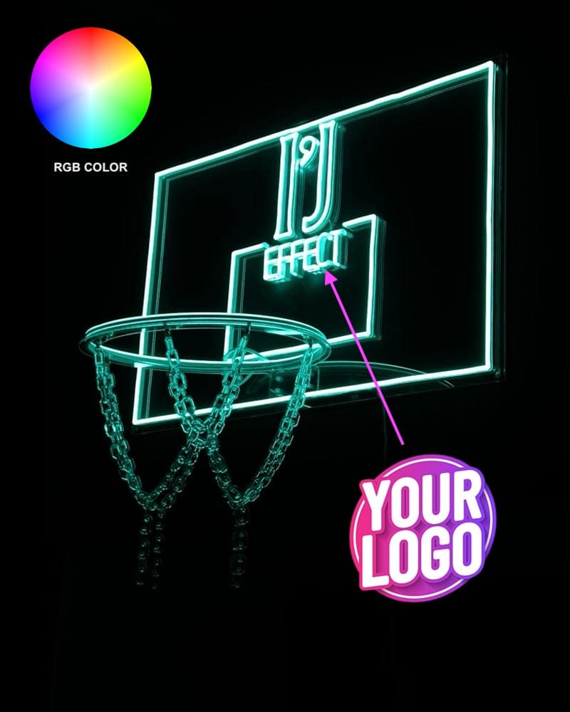 Neon illuminated sign "hoop" with your logo