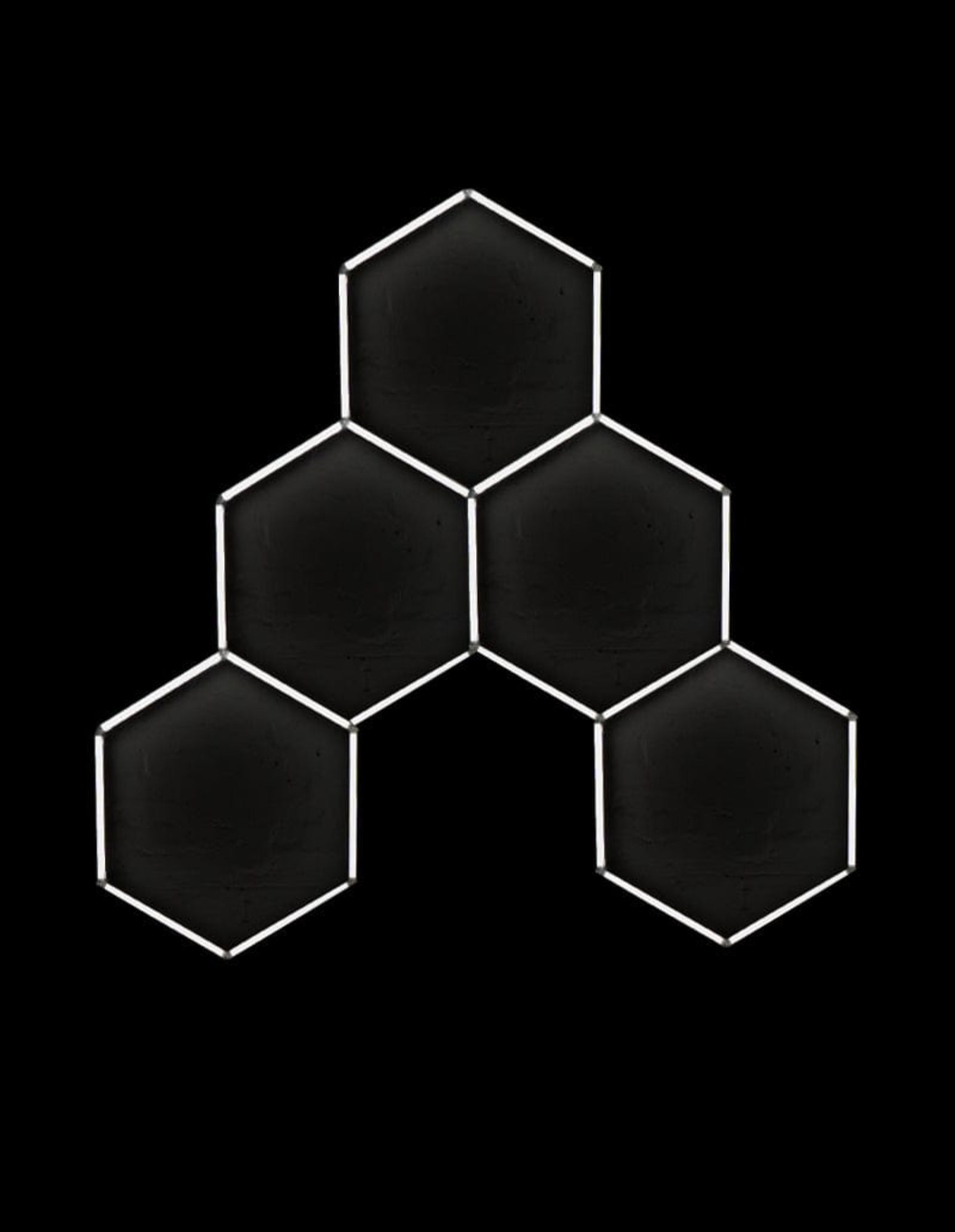 Barber Starter Set Schwarz mit Rollwagen, 5-Grid Hexagon Licht und Bodenmatte