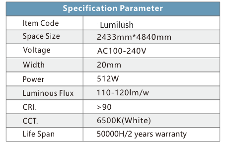 نظام إضاءة LED لوميلوش 2.43 م × 4.84 م