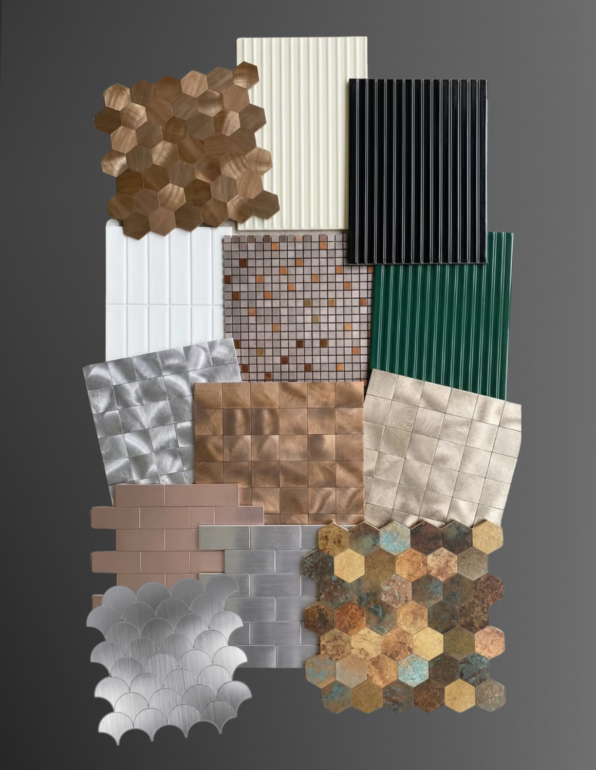 Dekorative, selbstklebende Metallwandfliesen für Friseursalons und Kosmetikstudios