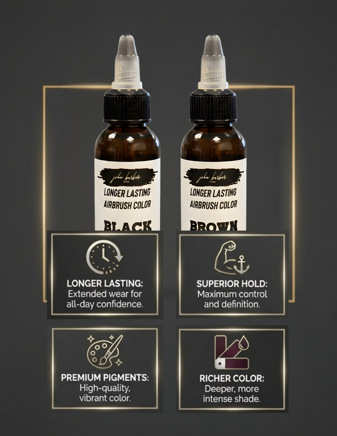 Airbrush Line-Up Farb-Enhancement Spray – Lang anhaltende Haarfarbe (Braun & Schwarz) 60 ml