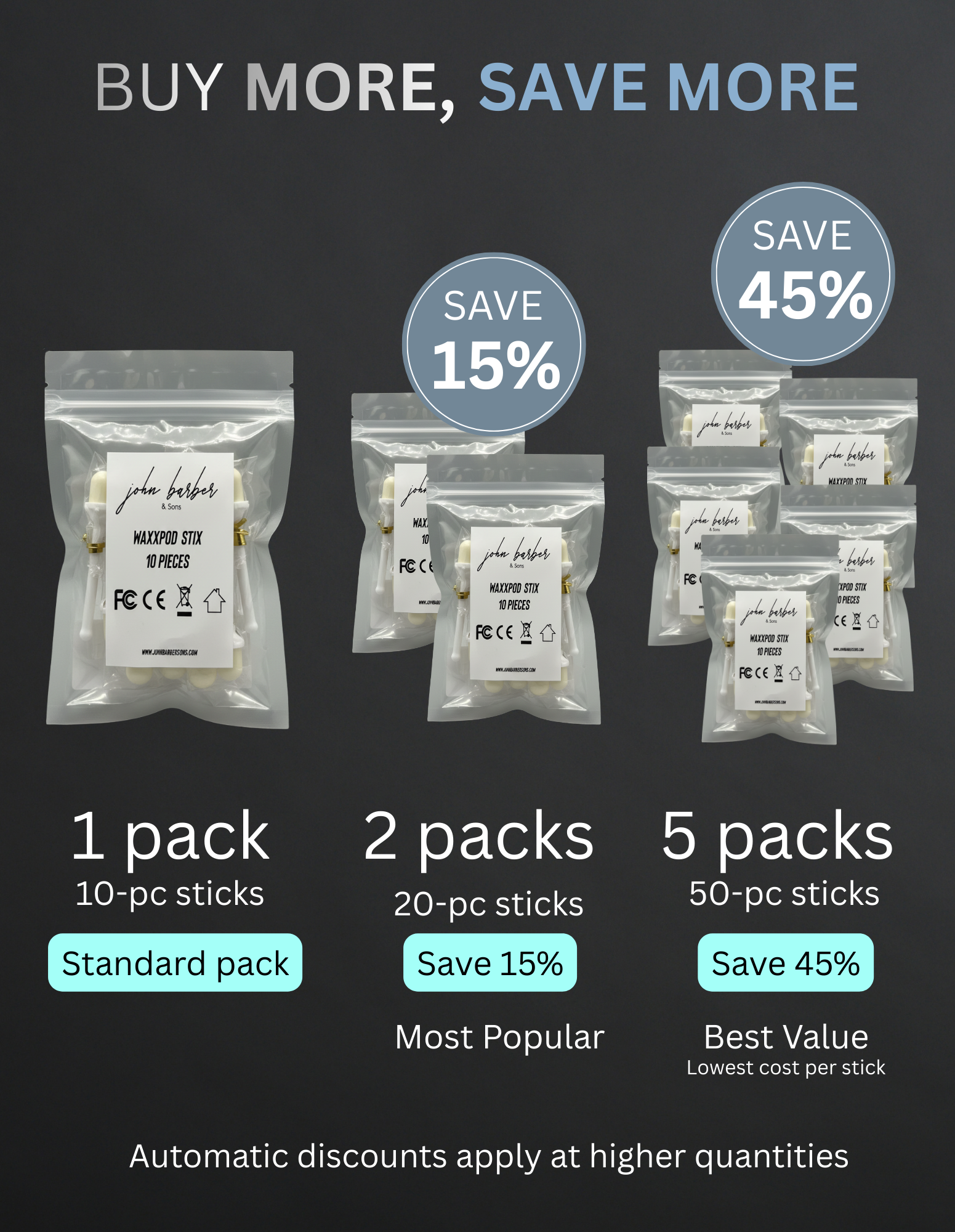 Waxx Stix™ Nachfüllpackung Sticks für WaxxPod™ – Saubere, präzise und mühelose Nasen- und Ohrenhaarentfernung