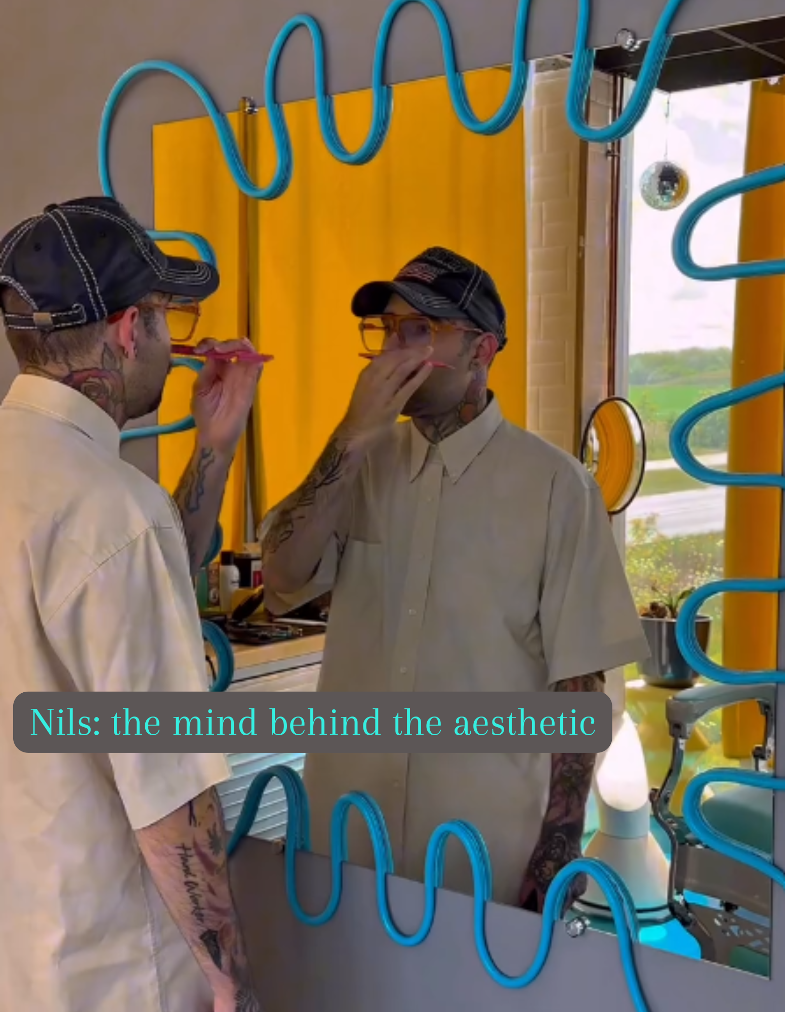 Neon Splash Mirror Frame with or without Mirror for Barbershops & Salons – Inspired by Barber Nils Studio