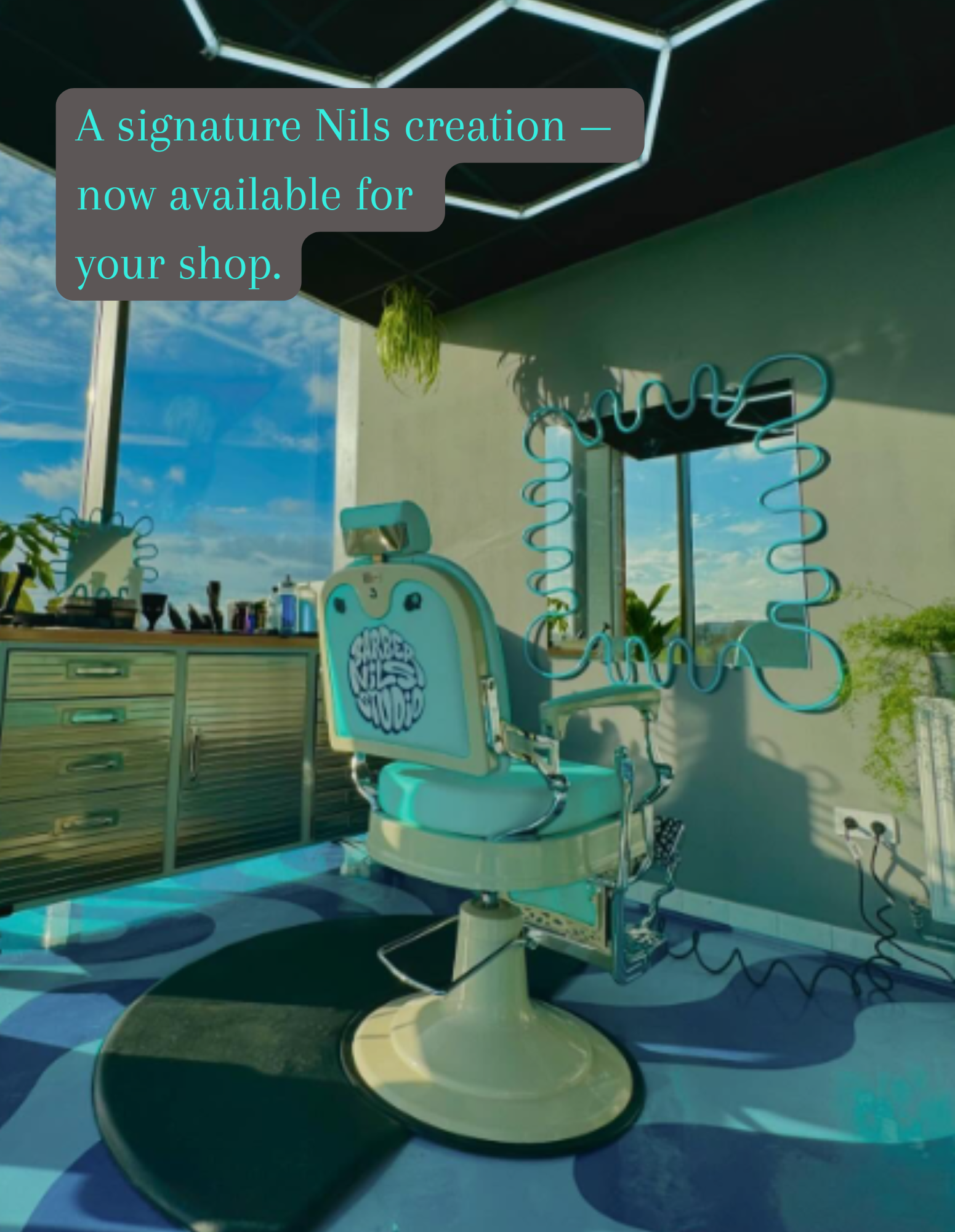 Neon Splash Mirror Frame with or without Mirror for Barbershops & Salons – Inspired by Barber Nils Studio