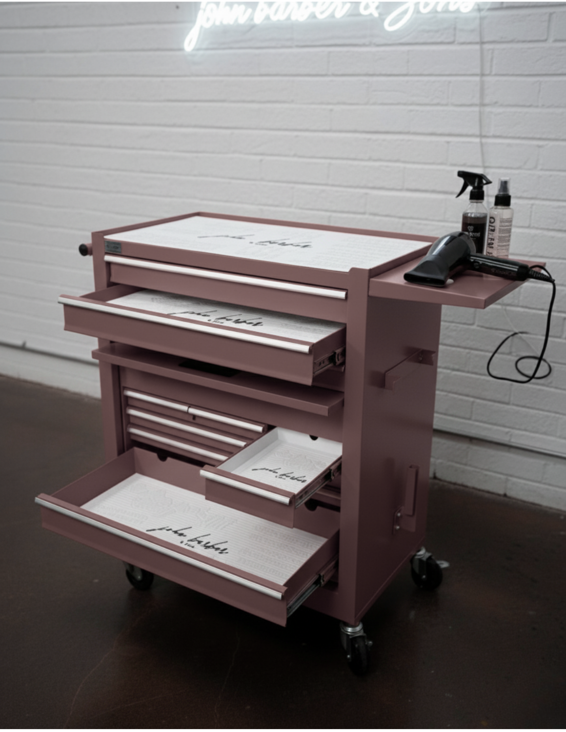 BARBER TROLLEY PRO – Κινητό καρότσι σε διάφορα χρώματα – Απολύμανση UV – Καρότσι κουρείου