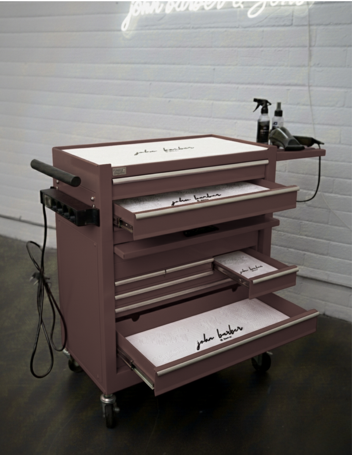 BARBER TROLLEY PRO – Κινητό καρότσι σε διάφορα χρώματα – Απολύμανση UV – Καρότσι κουρείου