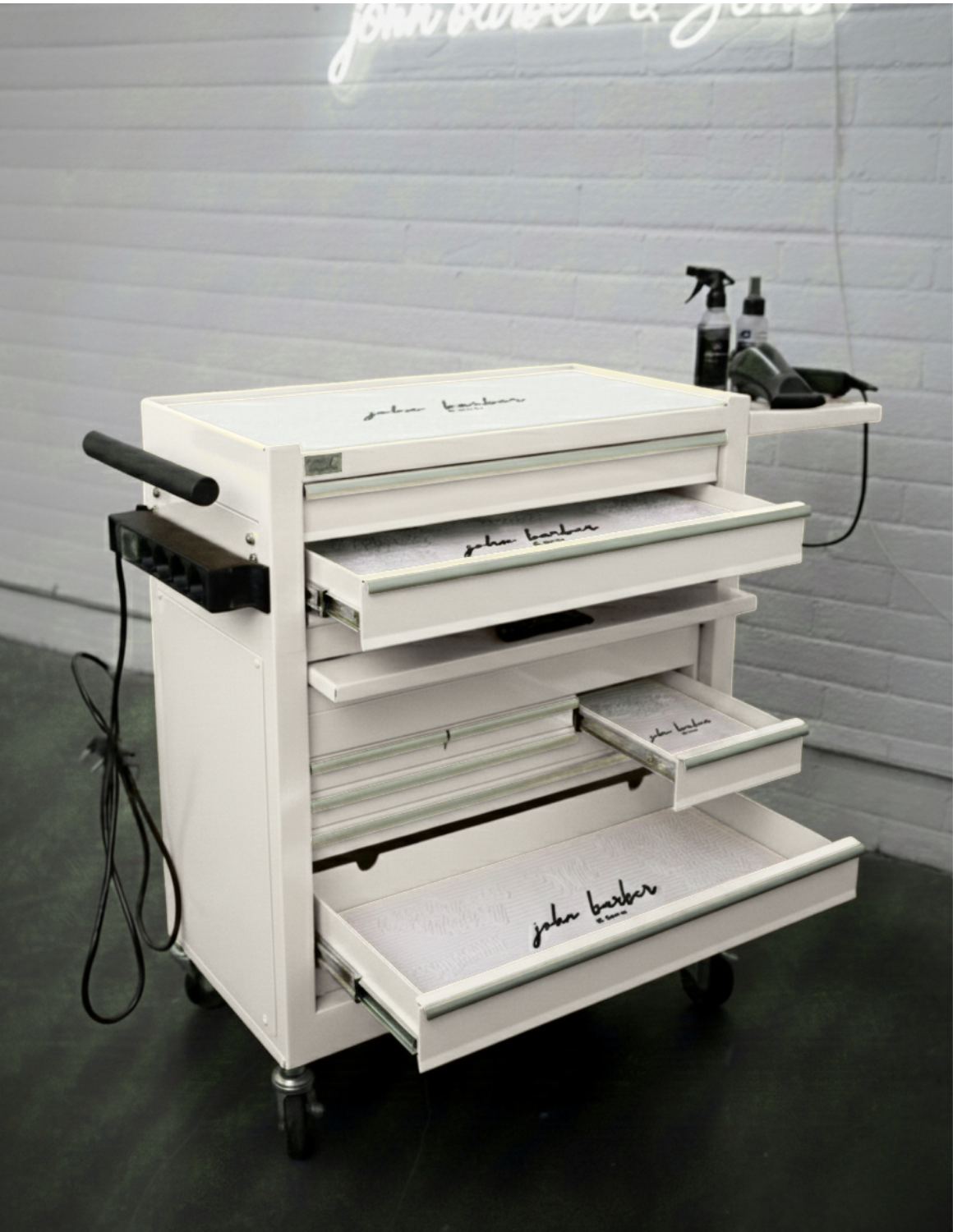 BARBER TROLLEY PRO – Κινητό καρότσι σε διάφορα χρώματα – Απολύμανση UV – Καρότσι κουρείου