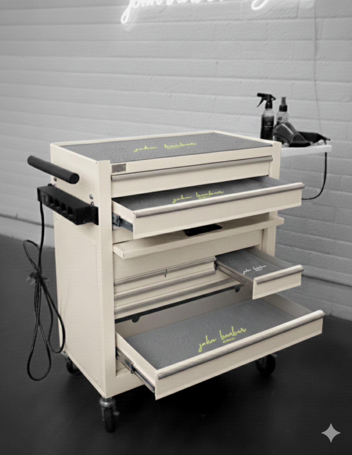 BARBER TROLLEY PRO – Κινητό καρότσι σε διάφορα χρώματα – Απολύμανση UV – Καρότσι κουρείου