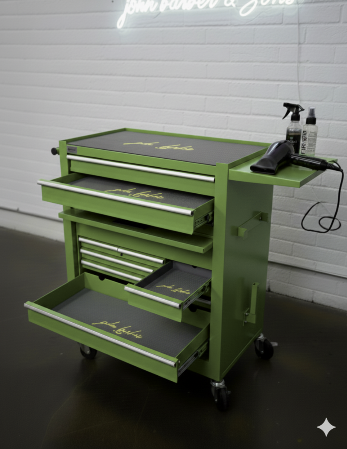 BARBER TROLLEY PRO – Κινητό καρότσι σε διάφορα χρώματα – Απολύμανση UV – Καρότσι κουρείου
