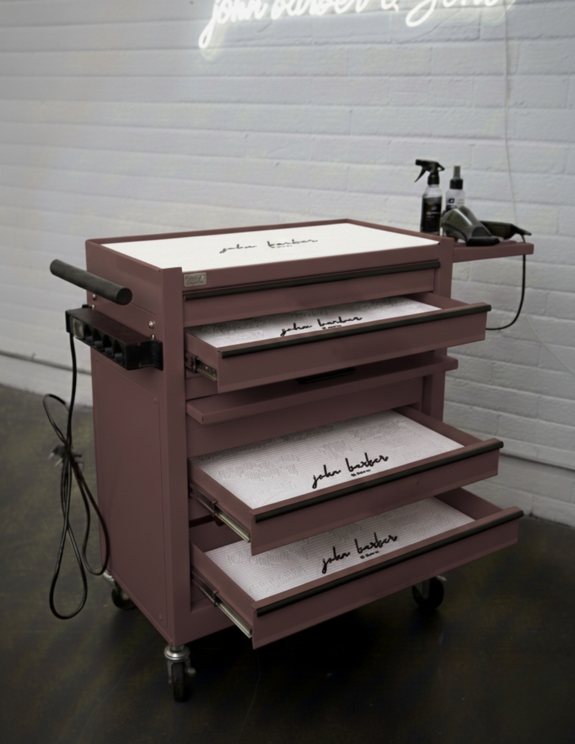 BARBER TROLLEY PRO – Carrello mobile in diversi colori – Disinfezione UV – Carrello da barbiere