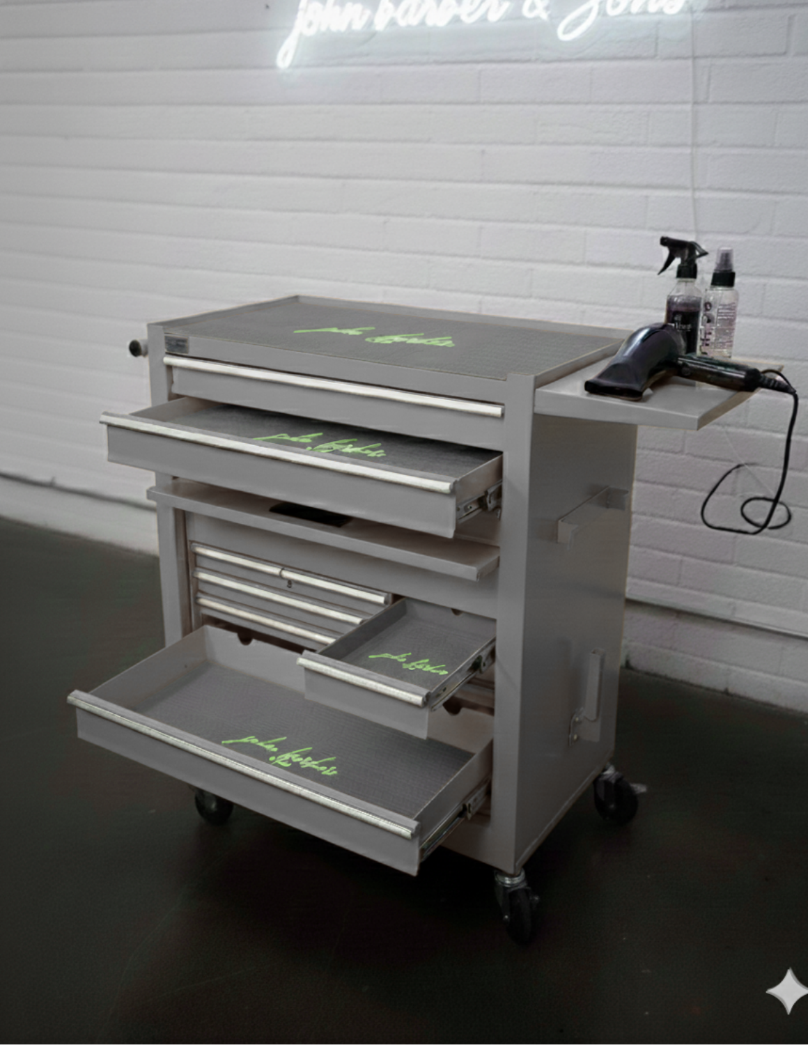 BARBER TROLLEY PRO – Κινητό καρότσι σε διάφορα χρώματα – Απολύμανση UV – Καρότσι κουρείου