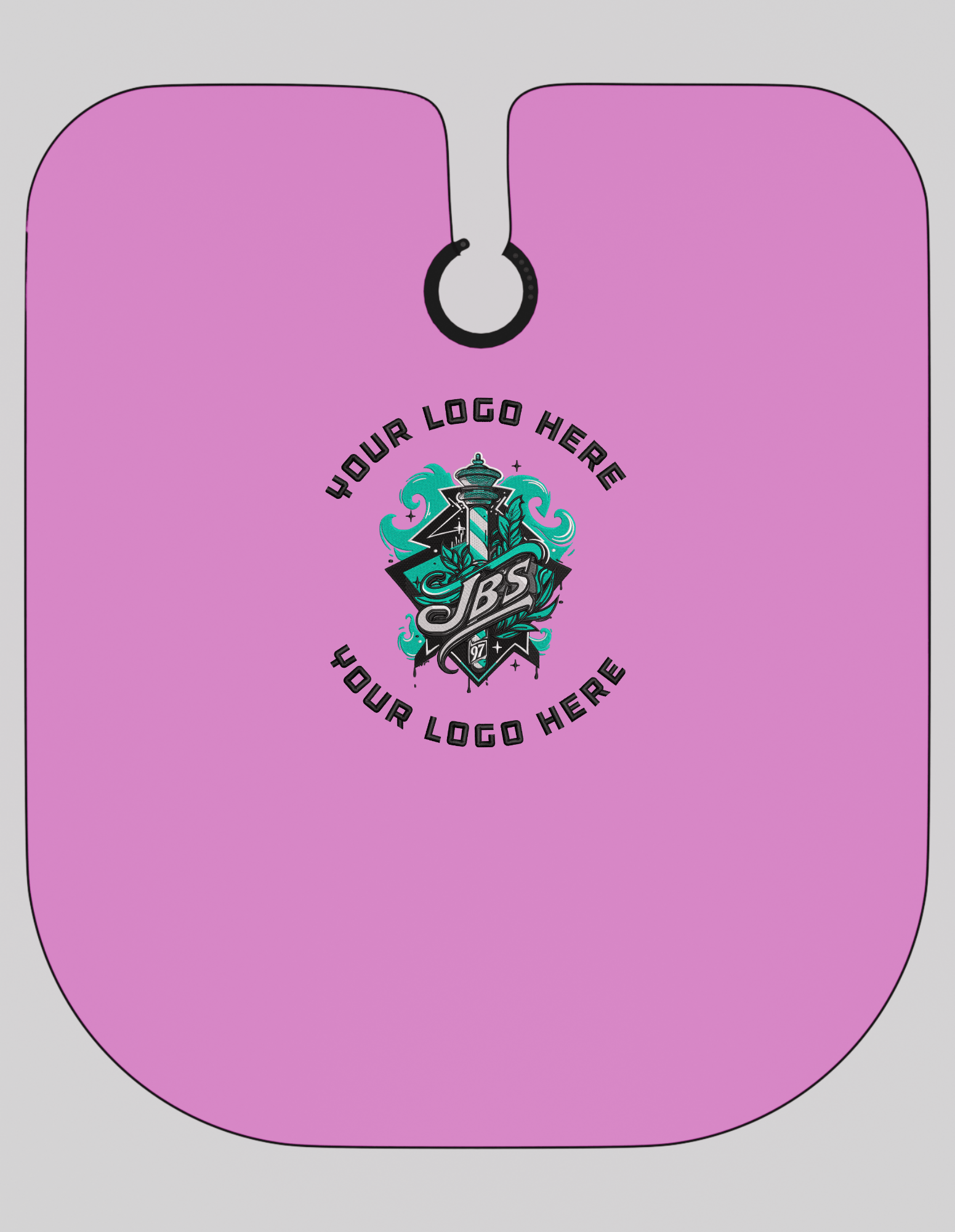 Elegant pink premium cape with optional logo branding
