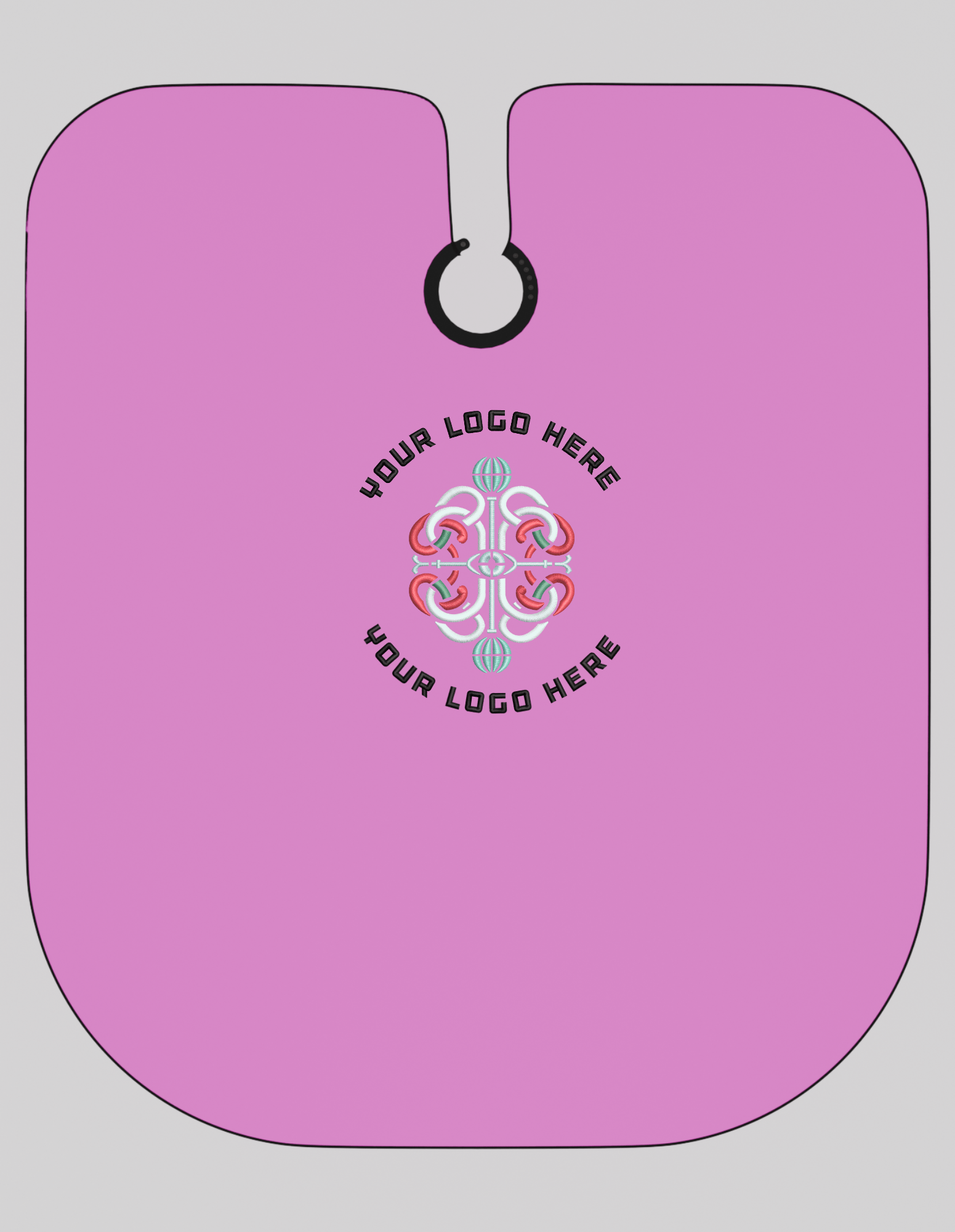 Elegant pink premium cape with optional logo branding