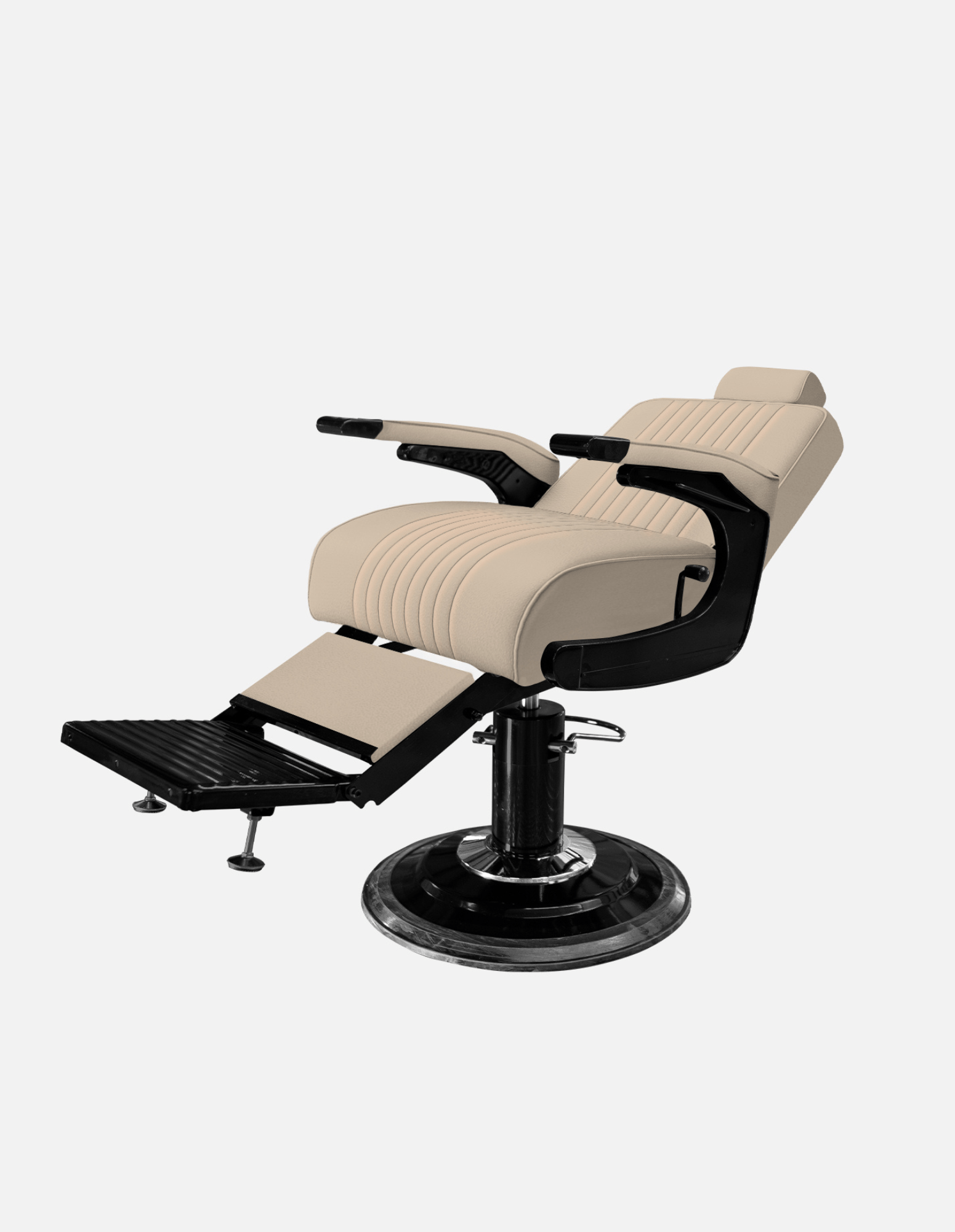 Premium Barberstuhl New School Beige für Barbershop und Friseursalon