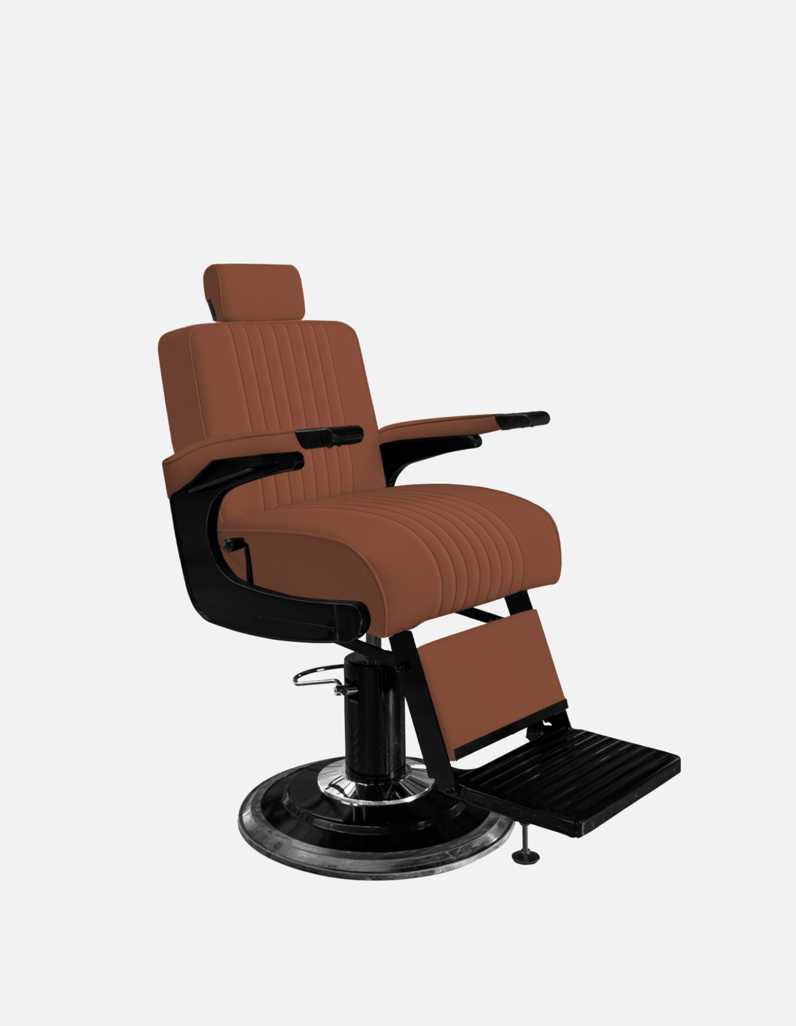 Premium Barberstuhl New School Braun für Barbershop und Friseursalon