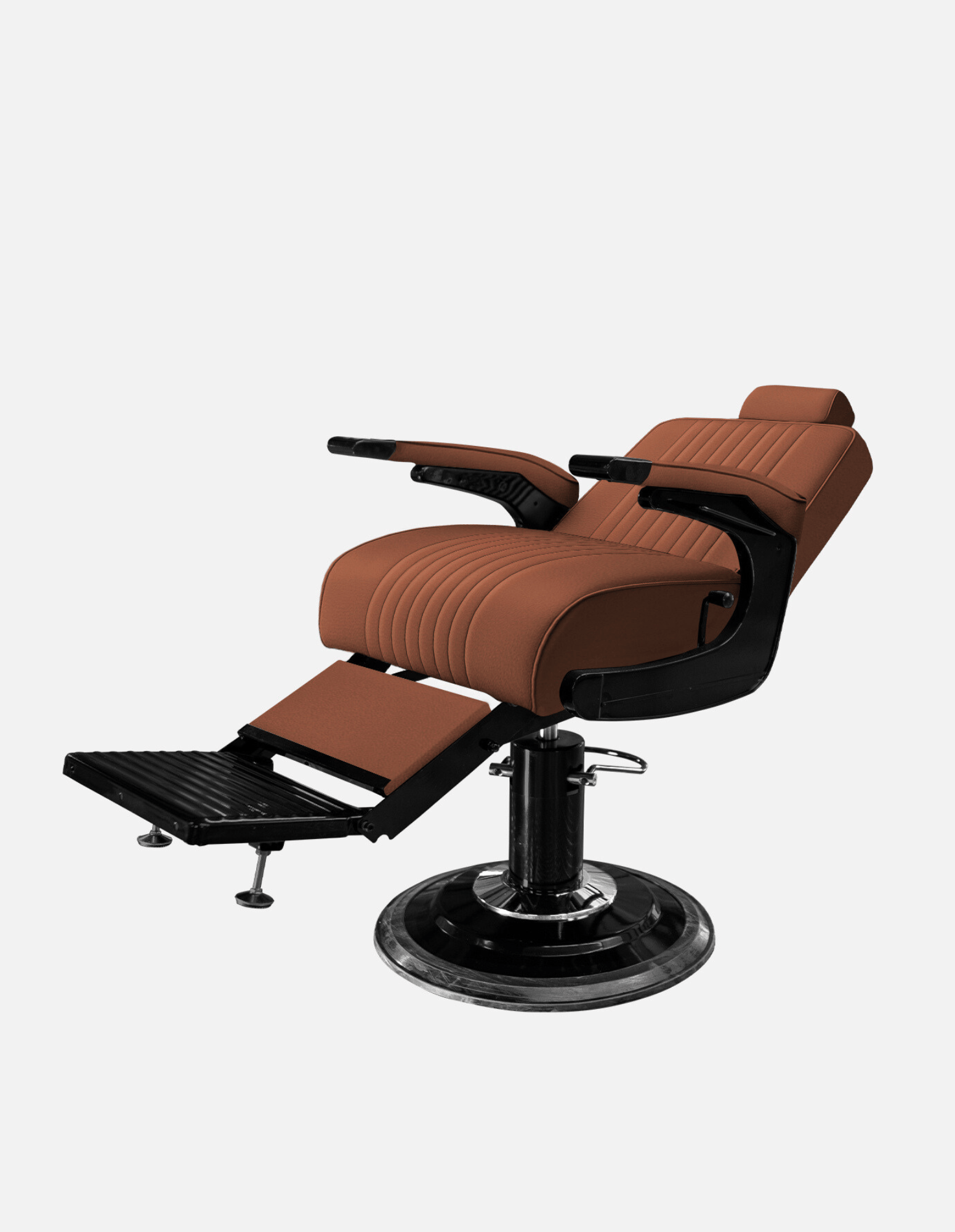 Premium Barberstuhl New School Braun für Barbershop und Friseursalon