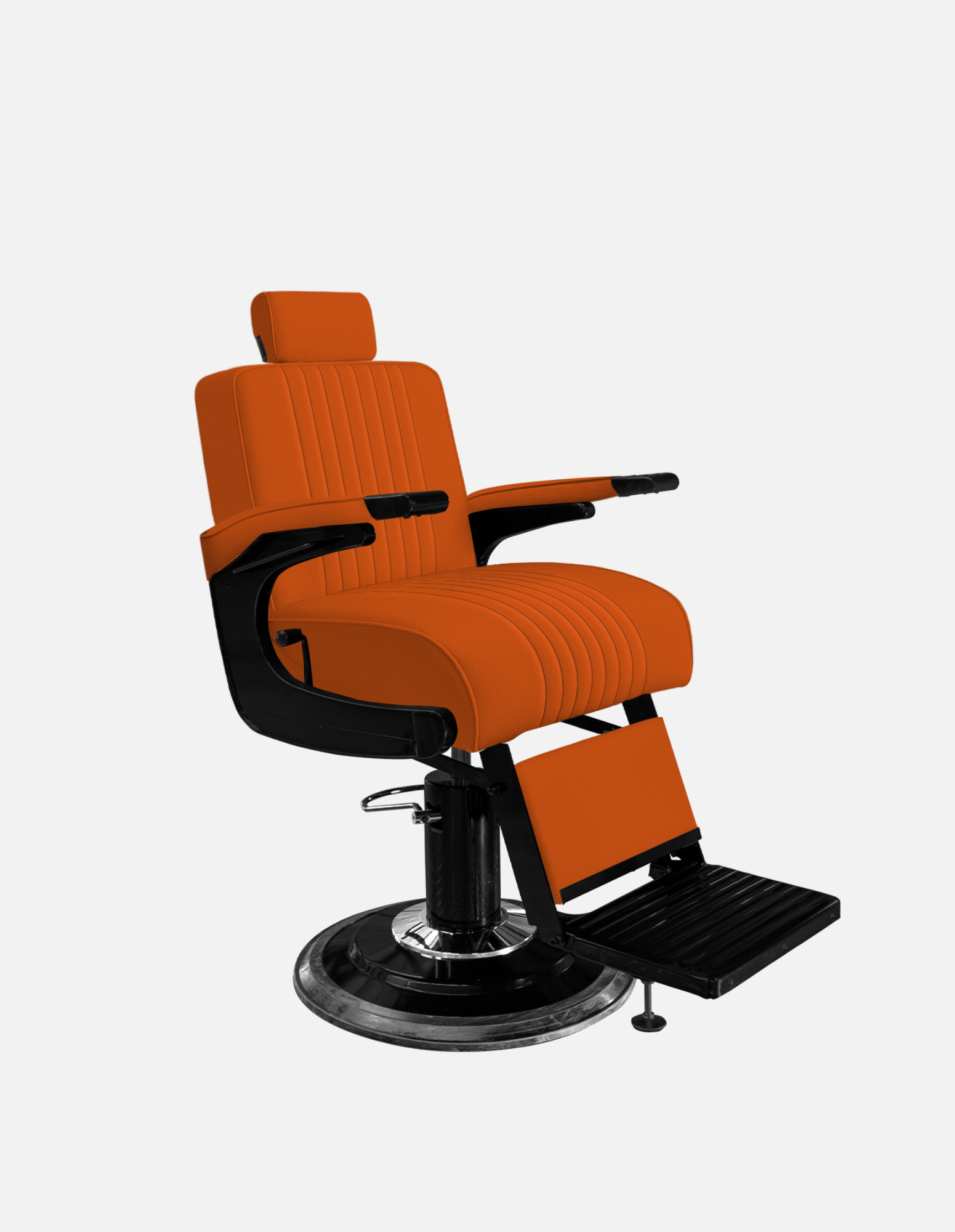 Premium Barberstuhl New School Orange für Barbershop und Friseursalon