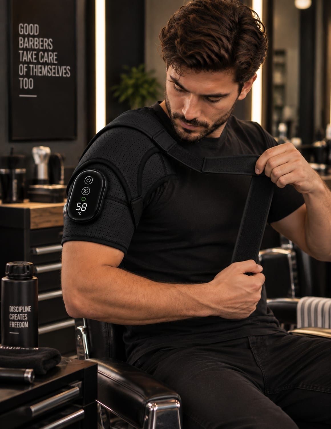JBS Recovery — Ramenní masážní přístroj s vyhříváním pro barbery, kadeřníky a beauty profesionály