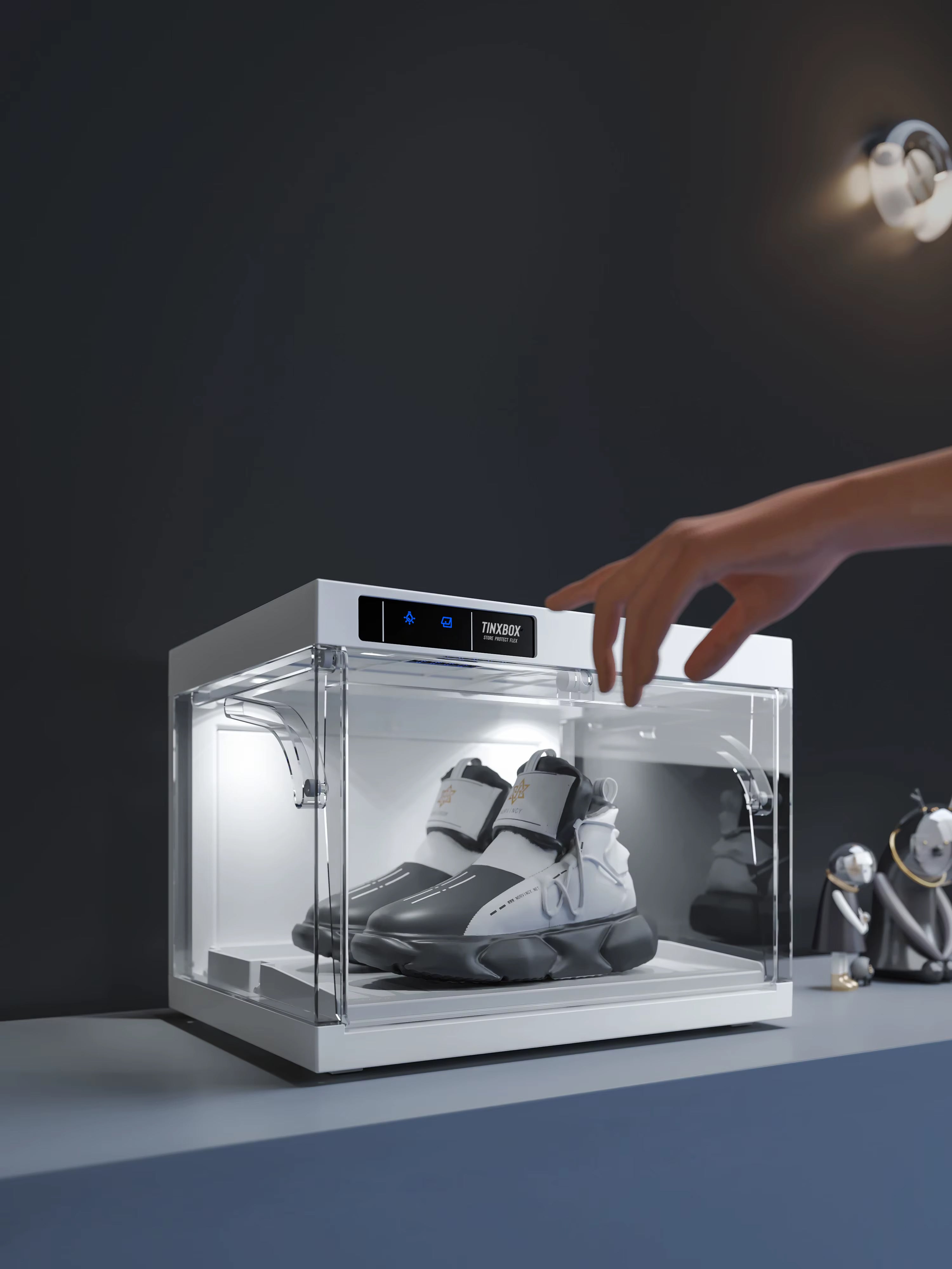 TINXBOX Smart Display Box – Vitrine für Sneaker und Sammlerstücke.
