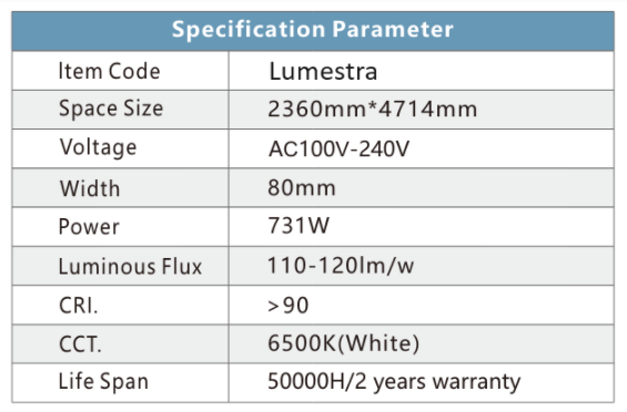 نظام الإضاءة LED Lumestra 2.36 م × 4.71 م