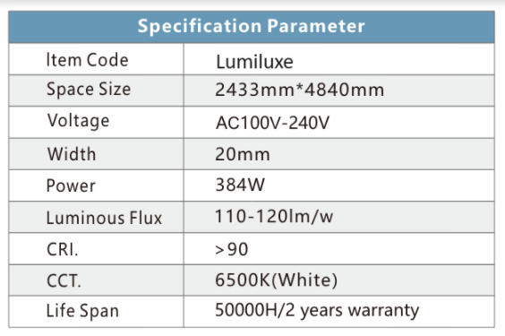 LED Lichtsystem Lumiluxe 2.43m x 4.84