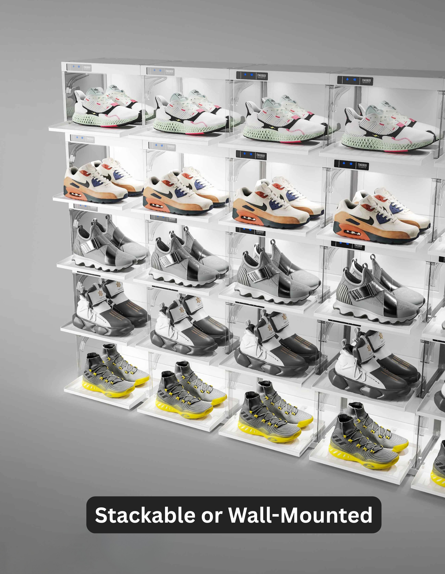 TINXBOX Smart Display Box – Vitrine für Sneaker und Sammlerstücke.