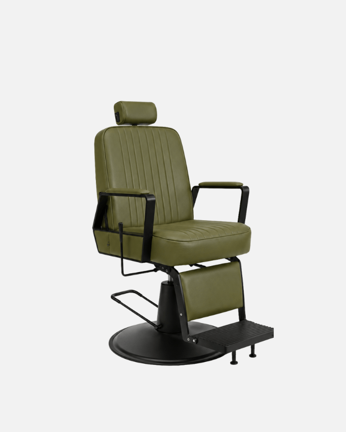 Plain Black Moss Green – Limited Edition Barber Chair Unisex