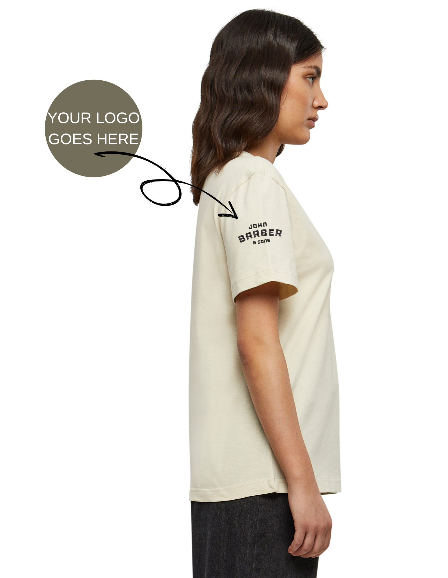 Dames Comfy Shop, Salon & Studio T-shirt met jouw logo