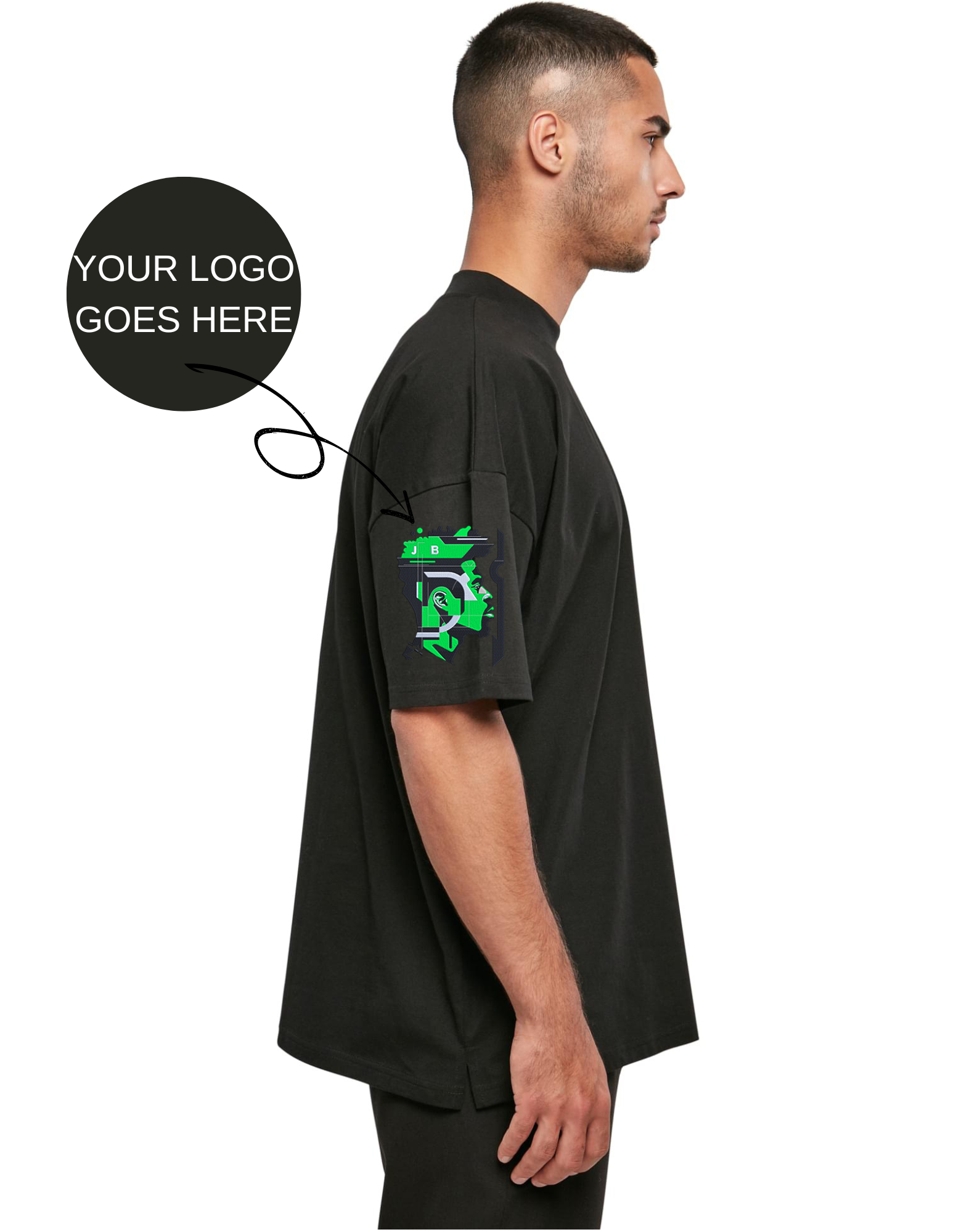 Store T-shirt with "mock neck" collar with your logo