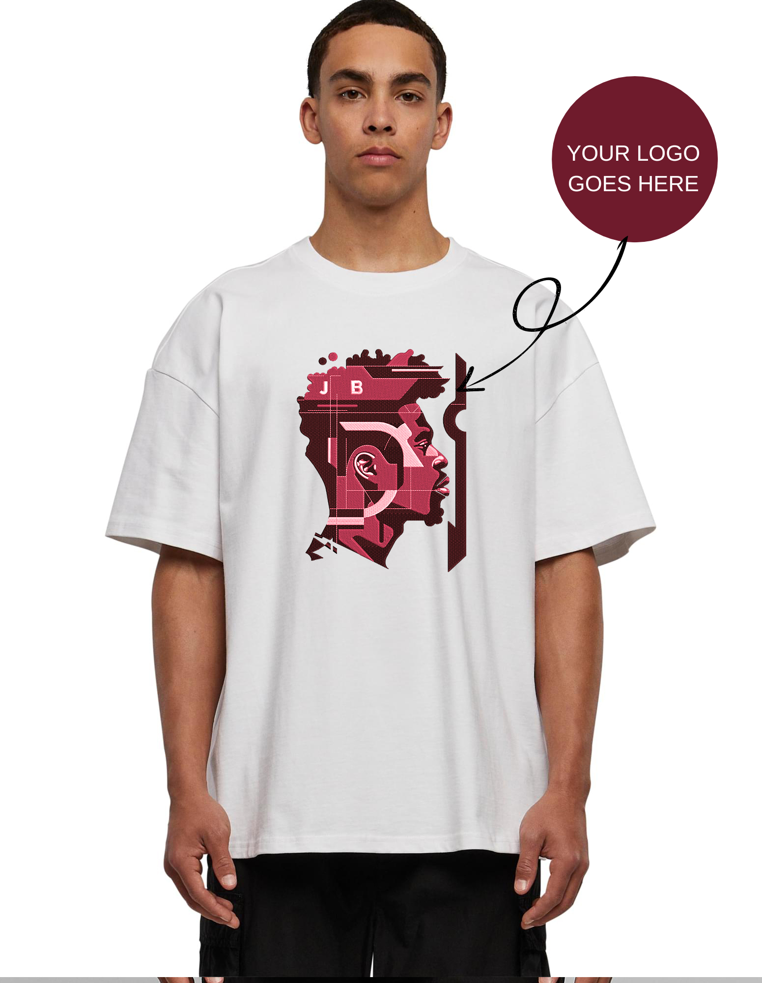 Premium Oversized T-Shirt aus Baumwolle mit deinem Logo