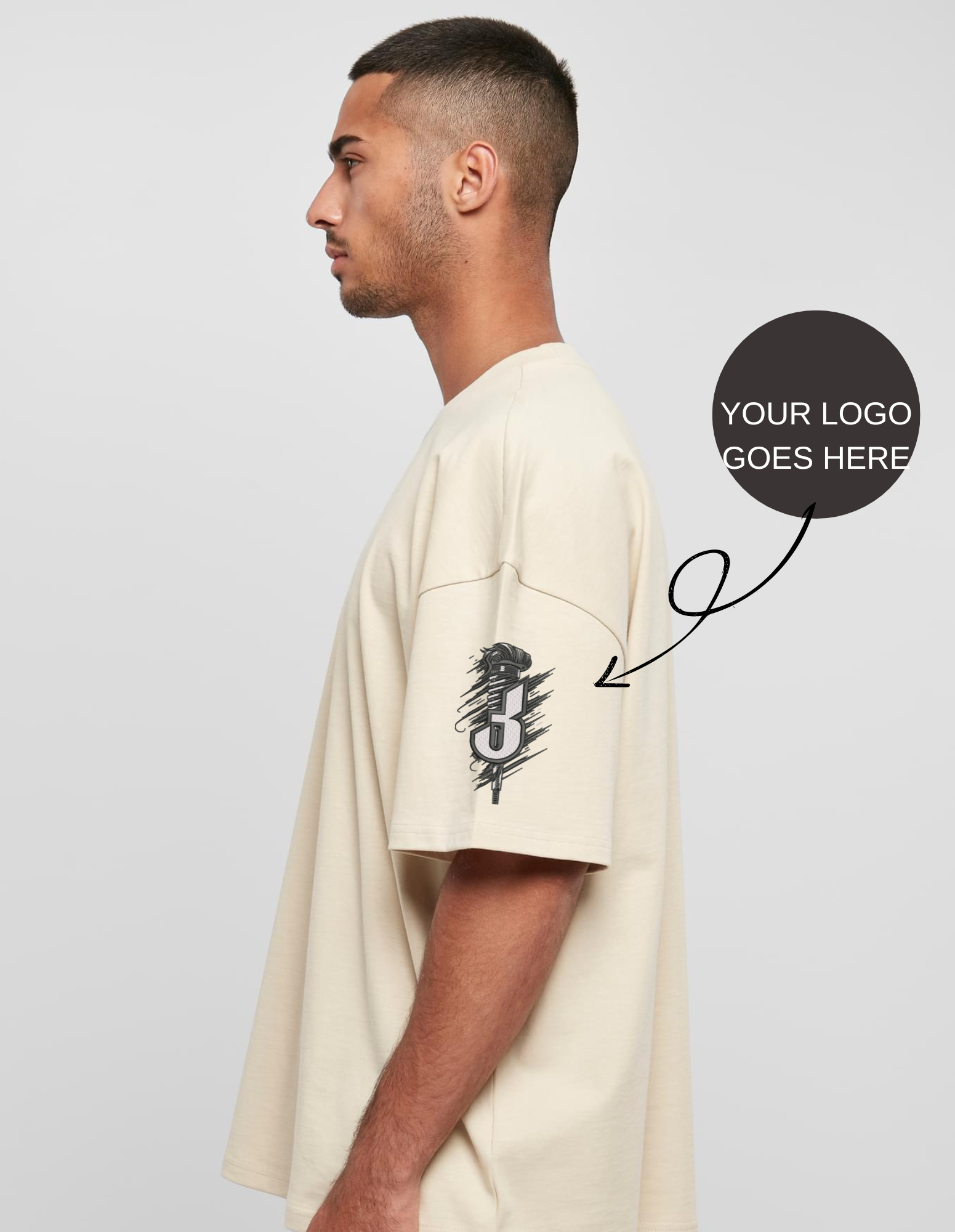 Premium oversized katoenen T-shirt met je logo