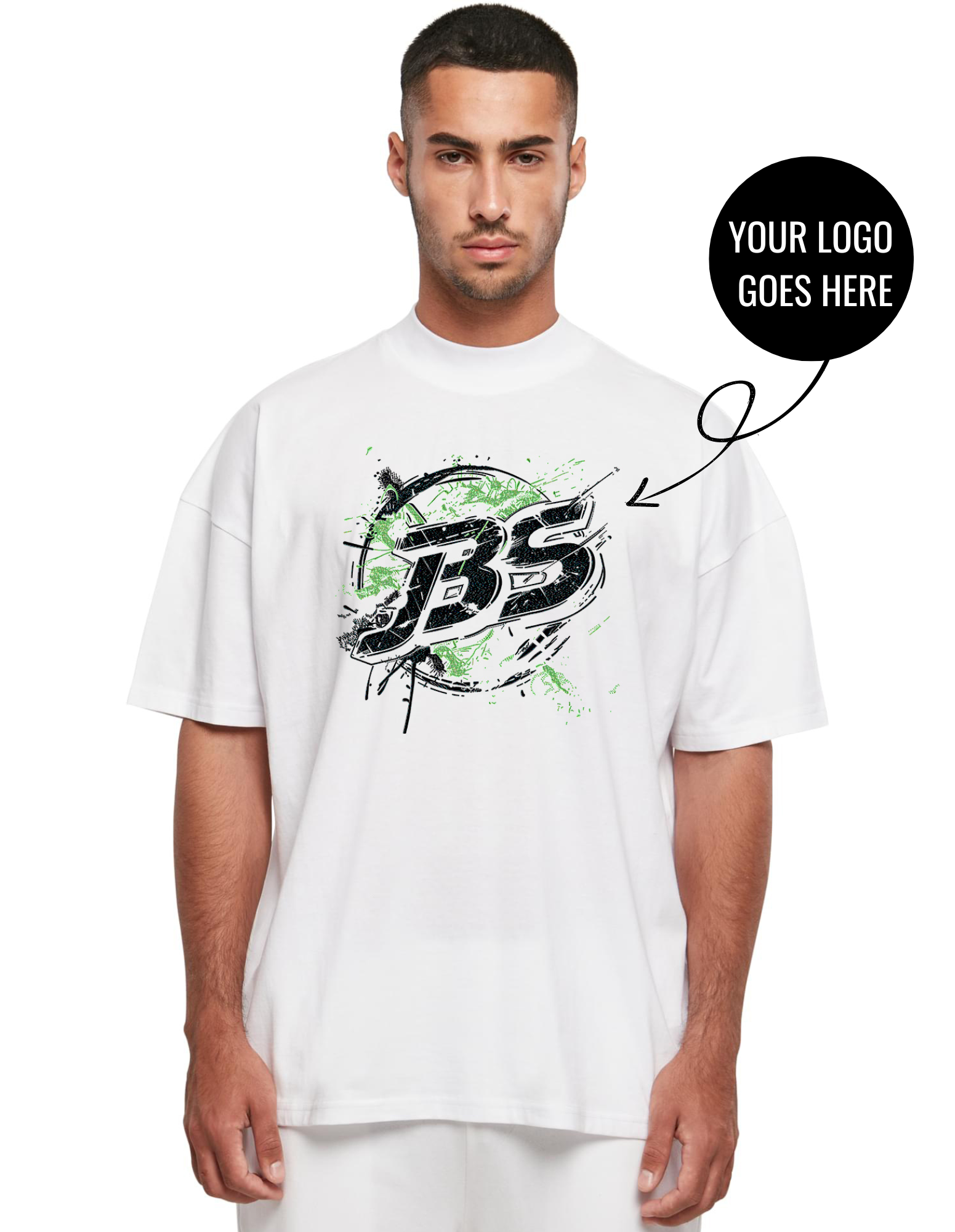 Store T-shirt with "mock neck" collar with your logo