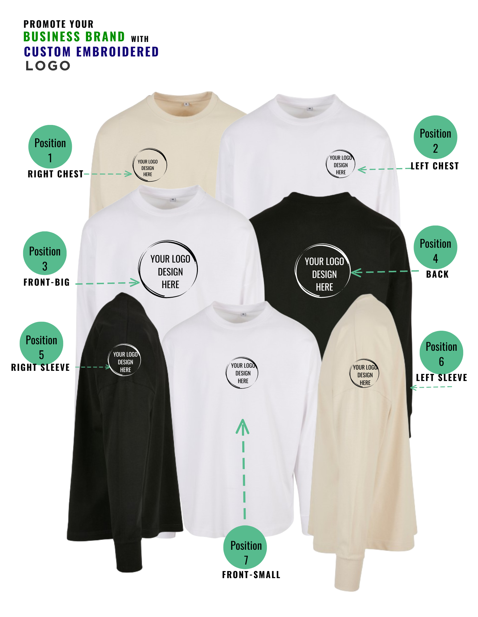 Loose long-sleeved store top with your logo