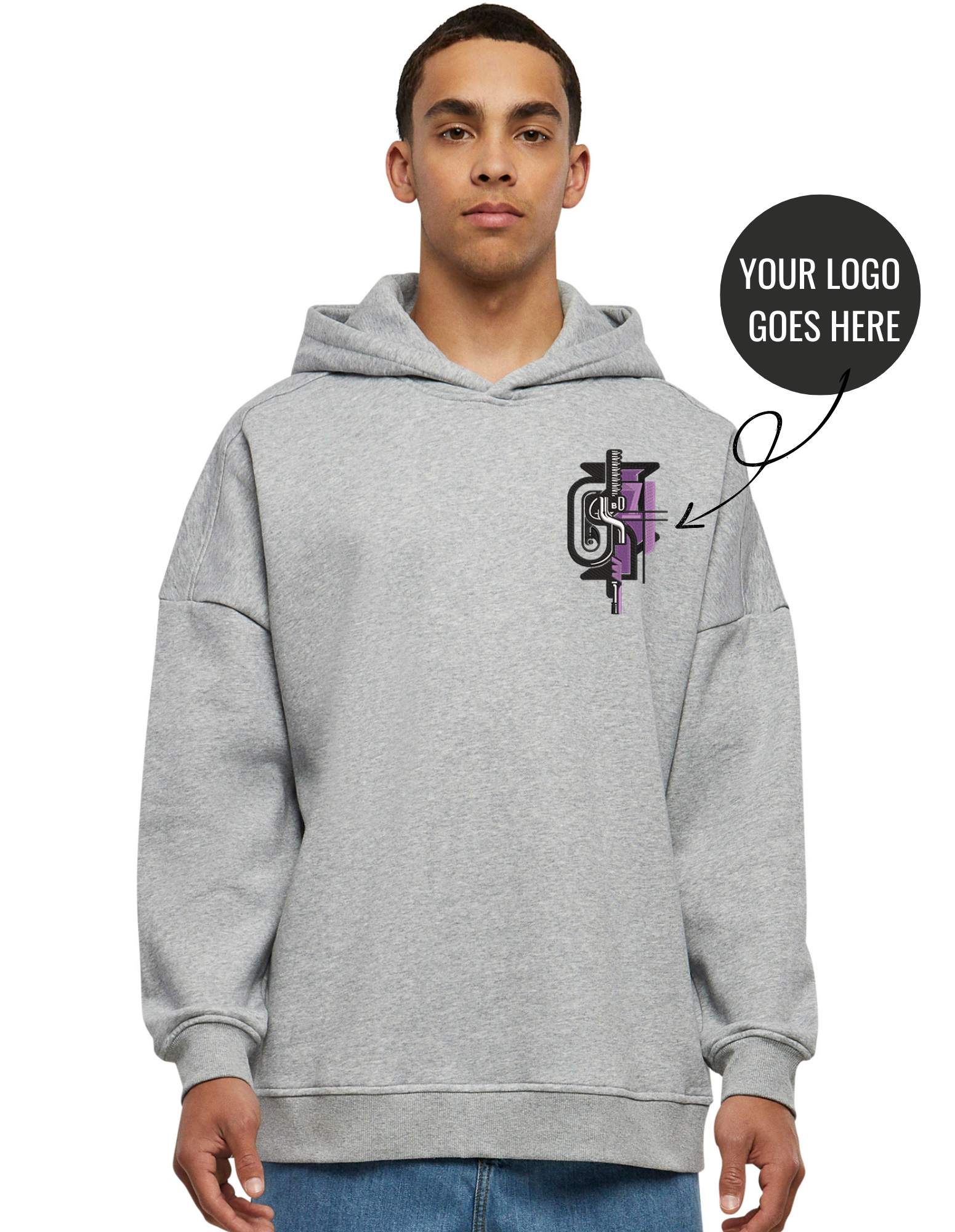 Oversized hoodie met jouw logo